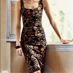 Peruvian Connection Sleeveless Pima Cotton Boho Folk Floral Dress Sz S